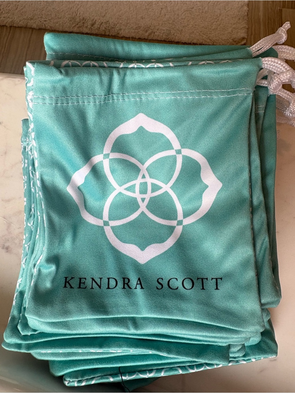 Kendra Scott Turquoise Logo Drawstring Jewelry Pouch/Dust Bag $5 EACH